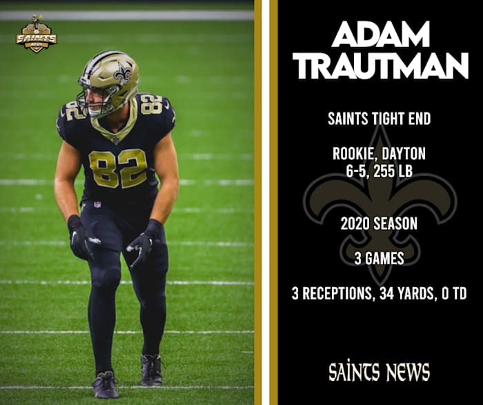 Saints Tight End, Adam Trautman